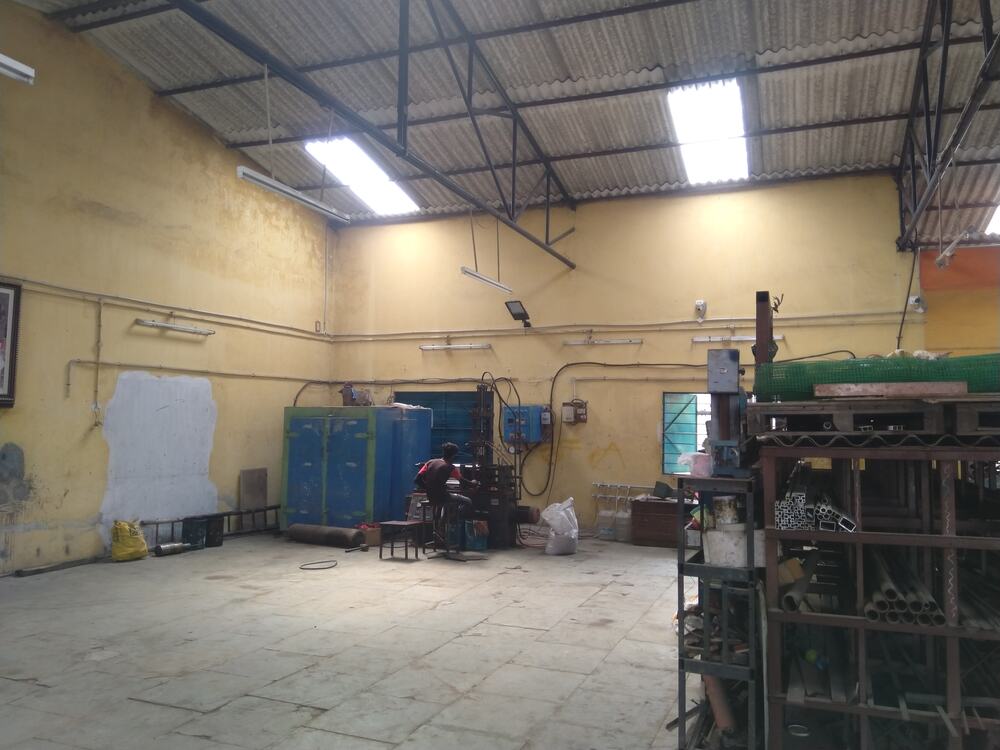 Injection moulding press on the production floor