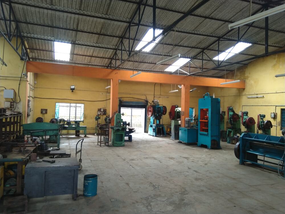 Raw material storage and workstations